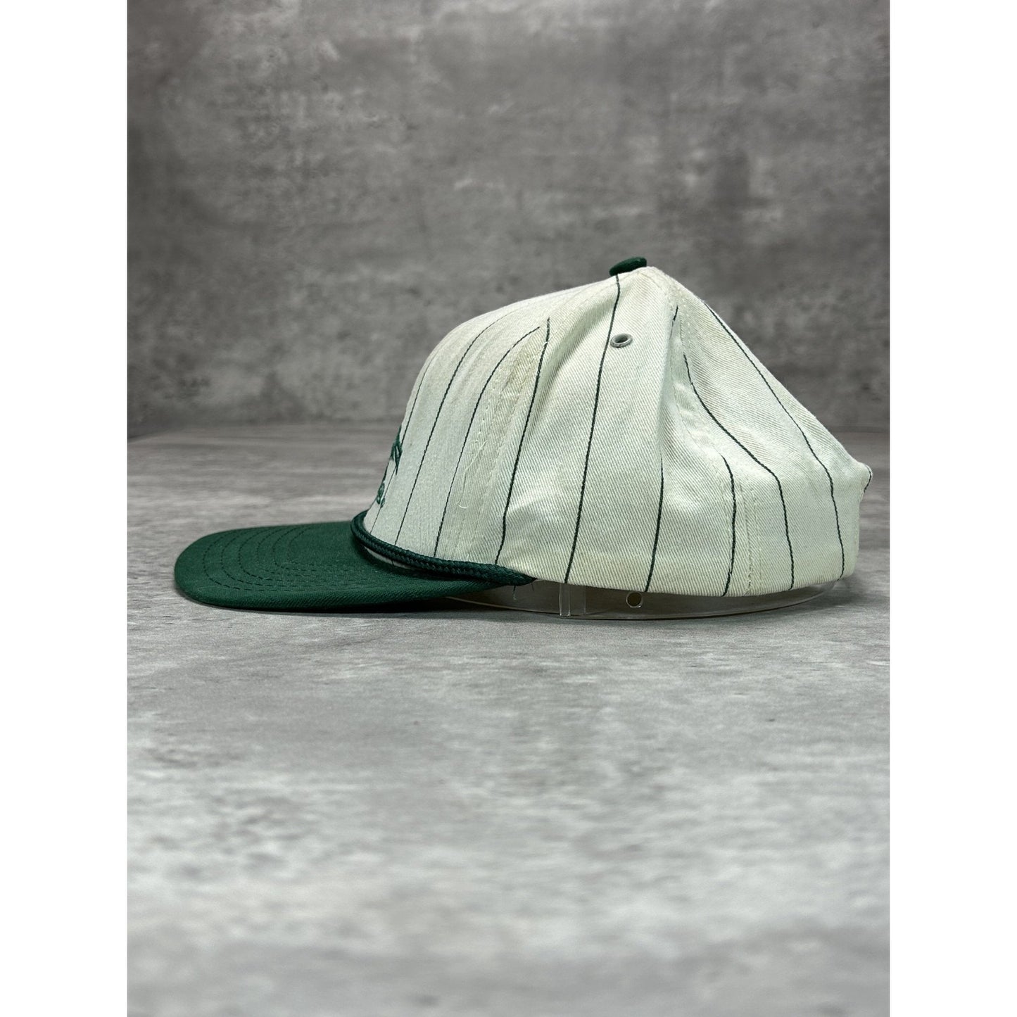 Vintage 90s Anheuser-Busch Embroidered Logo Pinstripe Snapback Hat OSFA