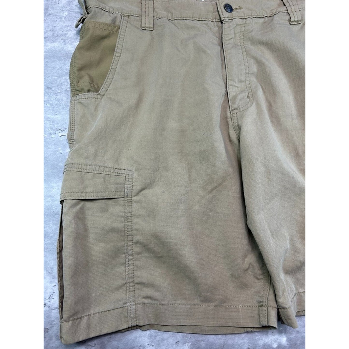 Carhartt Force Extremes Relaxed Fit Canvas Workwear Cargo Shorts Size 38 Beige