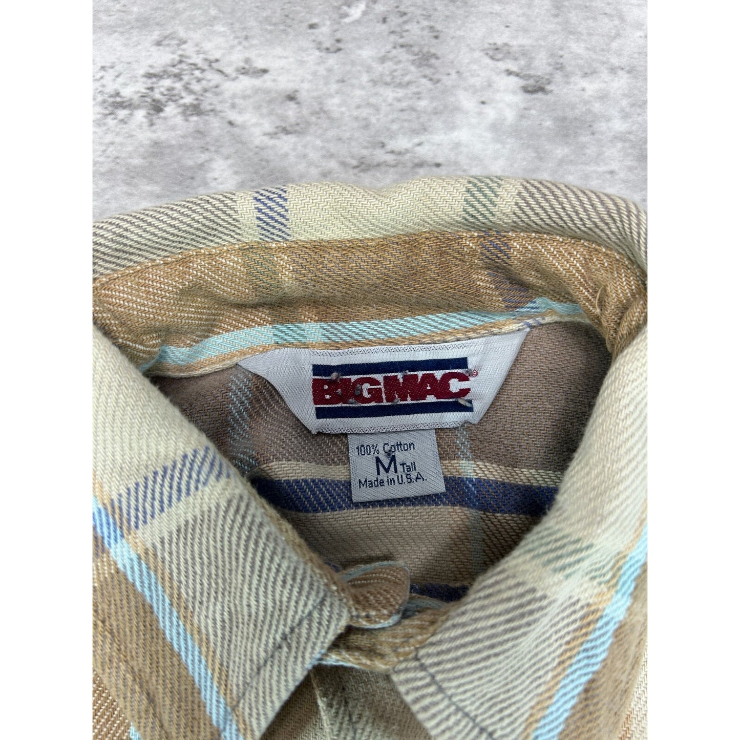 Vintage Big Mac Plaid Print Double Pocket Long Sleeve Button Up Shirt Sz Medium
