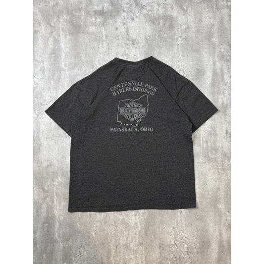 Vintage Harley Davidson Motorcycles American Flag Pocket T-Shirt Size XL