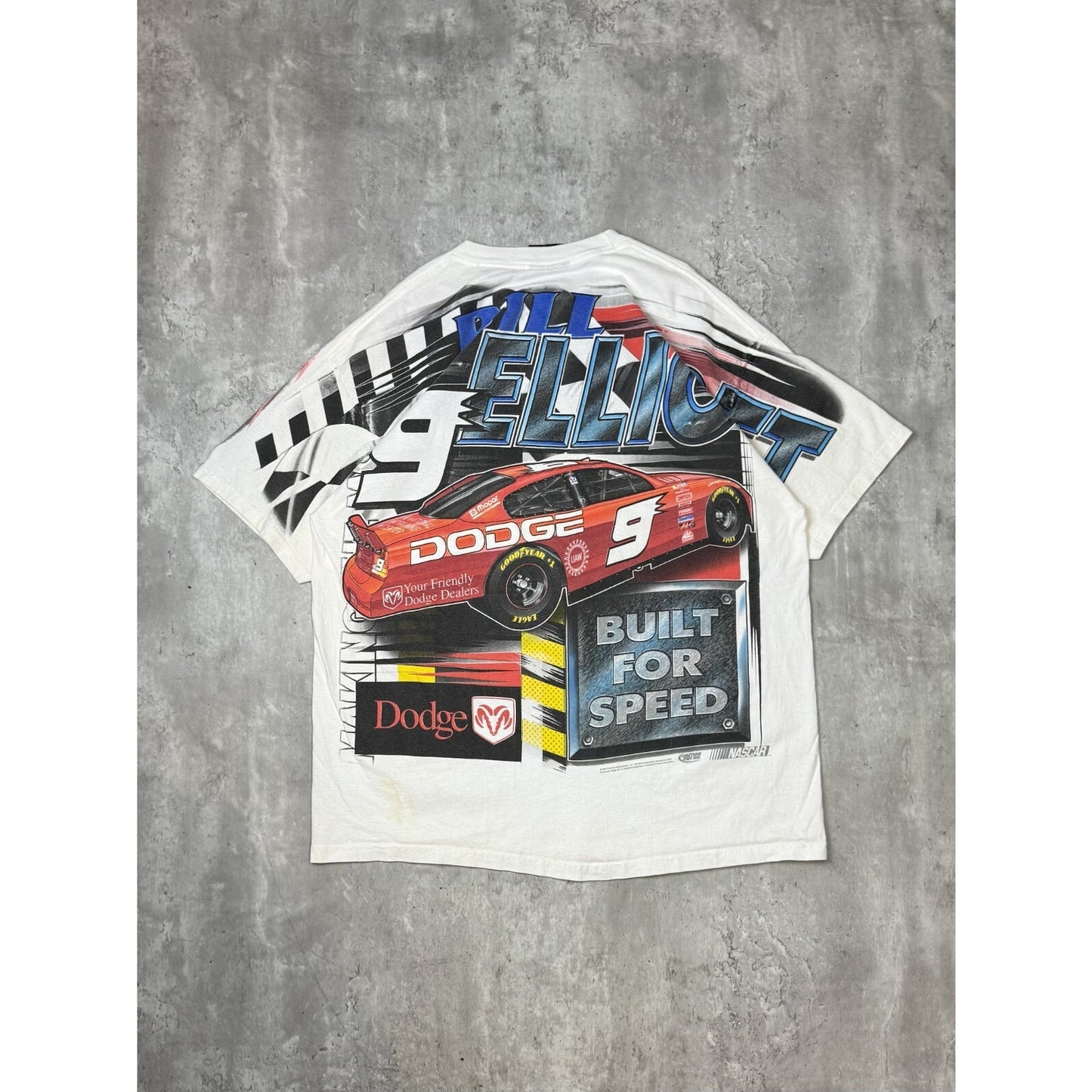 Vintage 2001 Bill Elliot #9 Nascar Making The Move AOP Race T-Shirt Size Large
