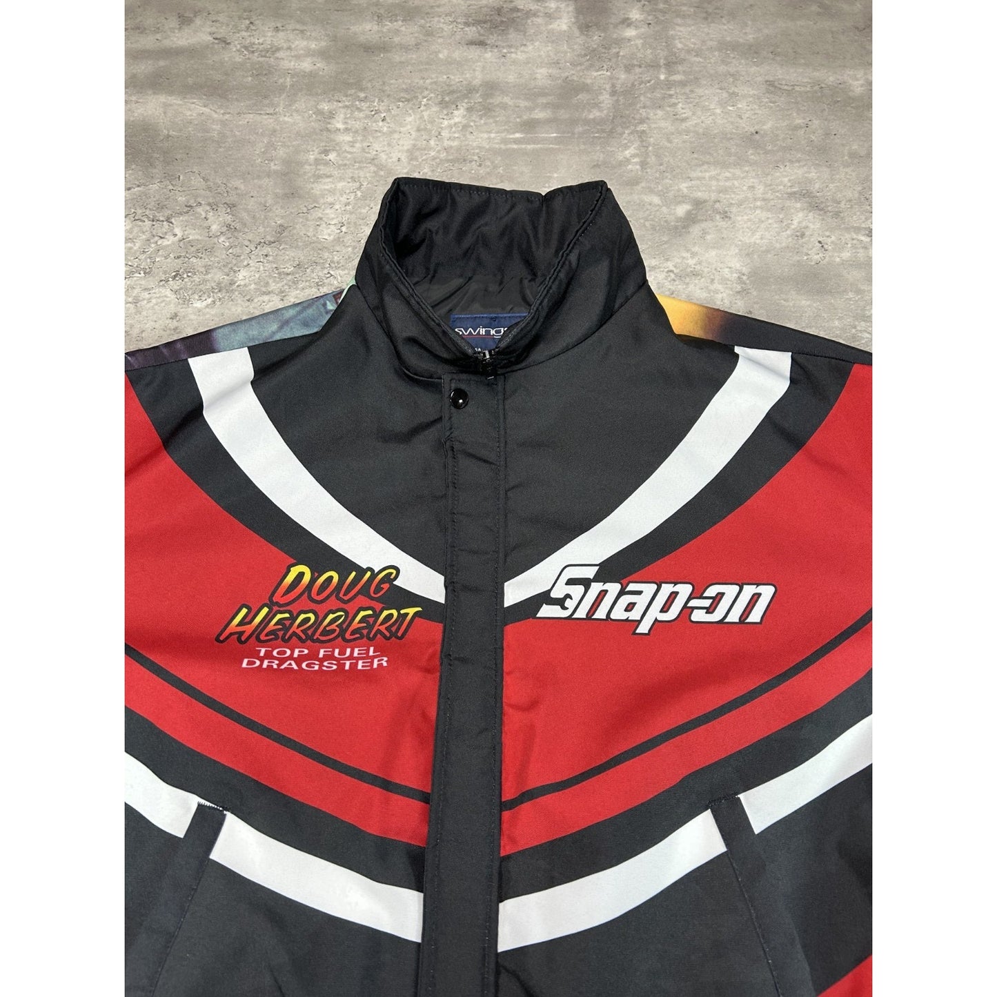 Vintage 90s Doug Herbert Snap On Racing All Over Print Full Zip Jacket Size XL