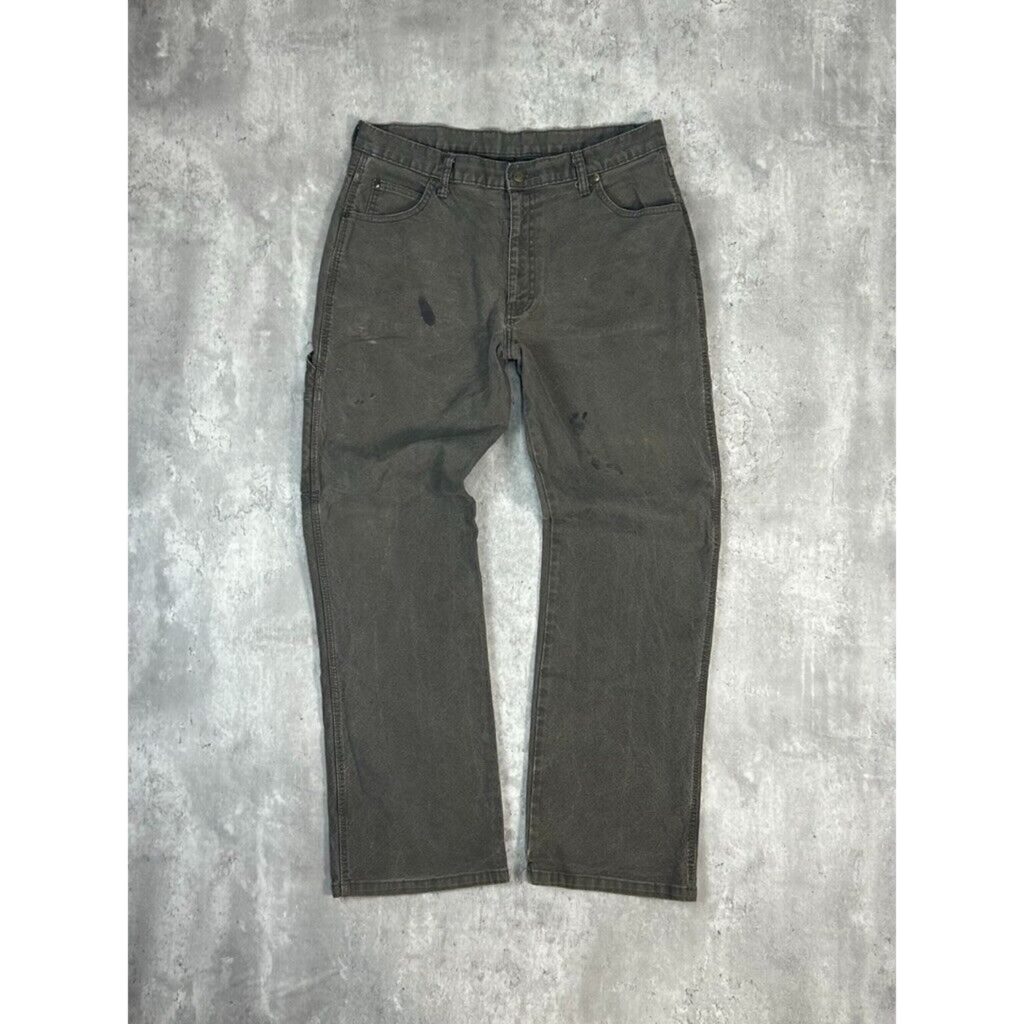 Vintage Dickies Canvas Work Wear Carpenter Pants Size 35W Brown