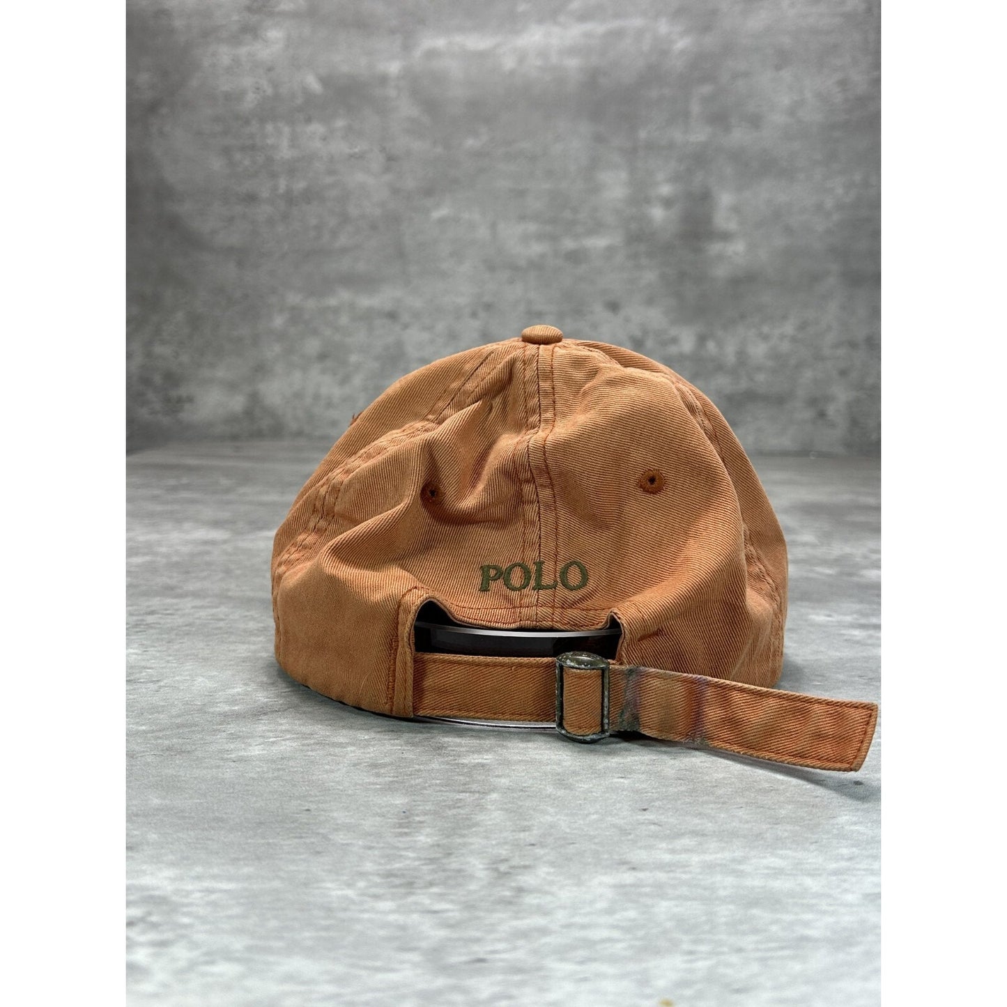 Vintage Polo Ralph Lauren Embroidered Pony Strapback Snapback Hat OSFA Orange