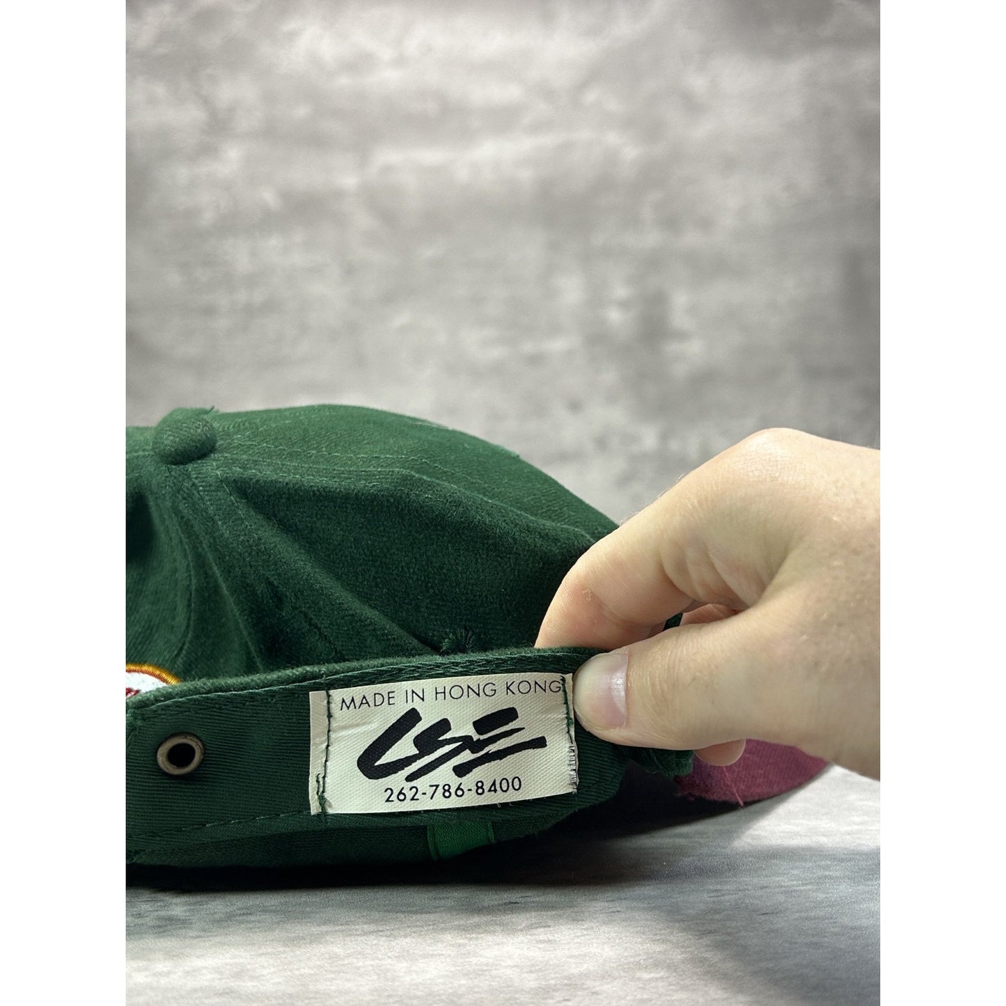 Vintage 90s MIller Park Embroidered Logo Baseball Strapback Hat OSFA Green