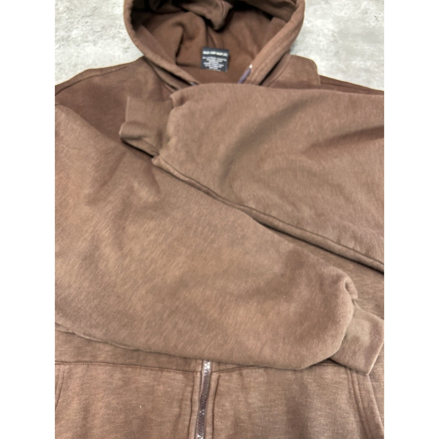 Vintage Tru-Fit Thermal Lined Full Zip Hooded Sweatshirt Size XL Brown