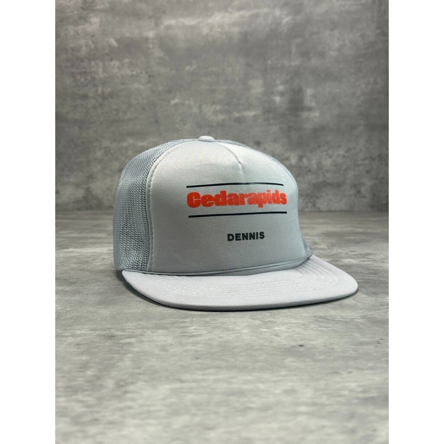 Vintage 90s Cedar Rapids Dennis Spellout Destination Trucker Snapback Hat OSFA