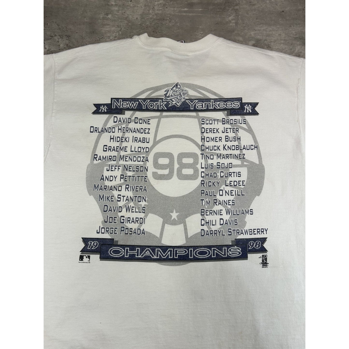 Vintage 1998 New York Yankees MLB World Series Champs Caricature T-Shirt Large