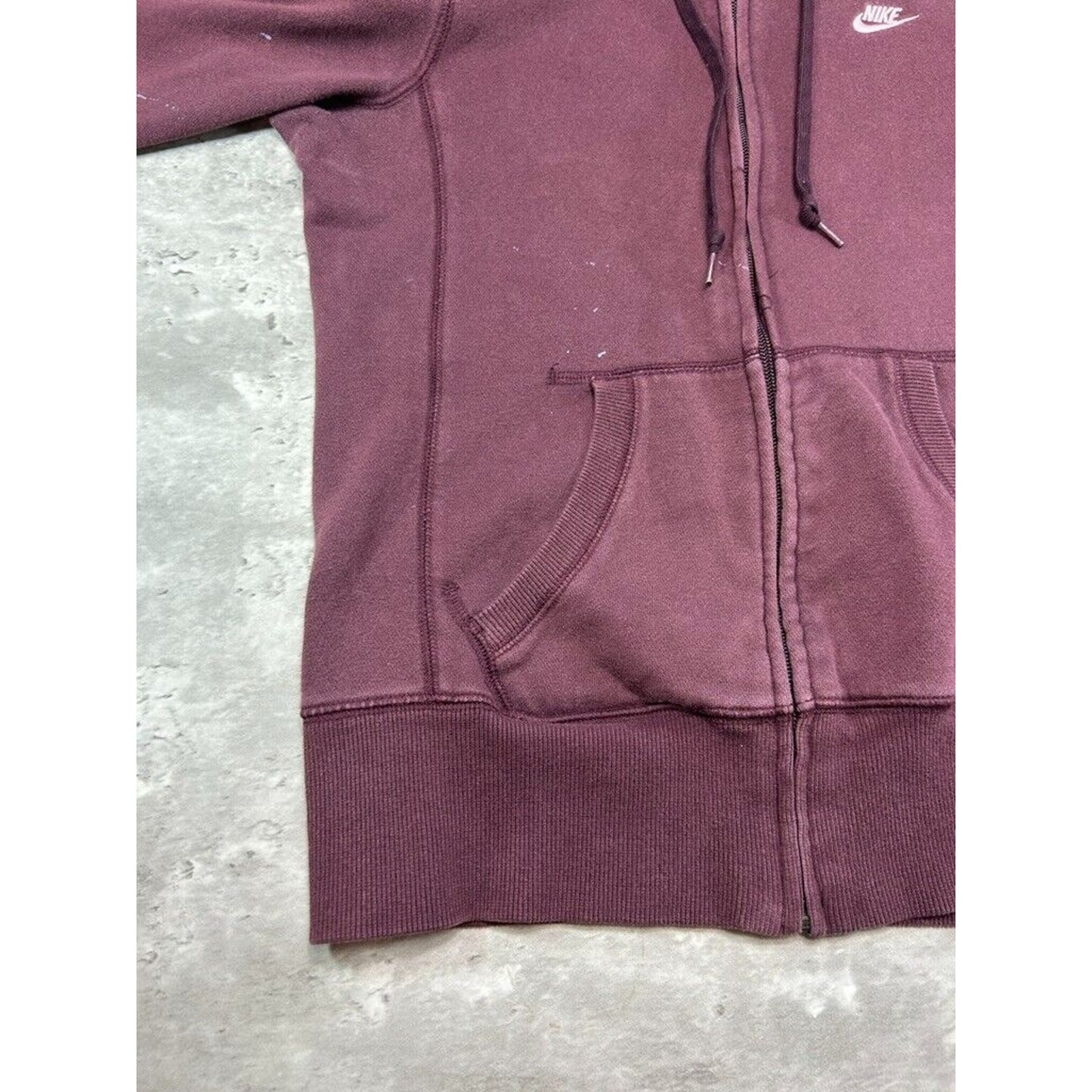 Vintage Y2K Womens Nike Embroidered Logo Full Zip Hooded Sweatshirt Size Medium
