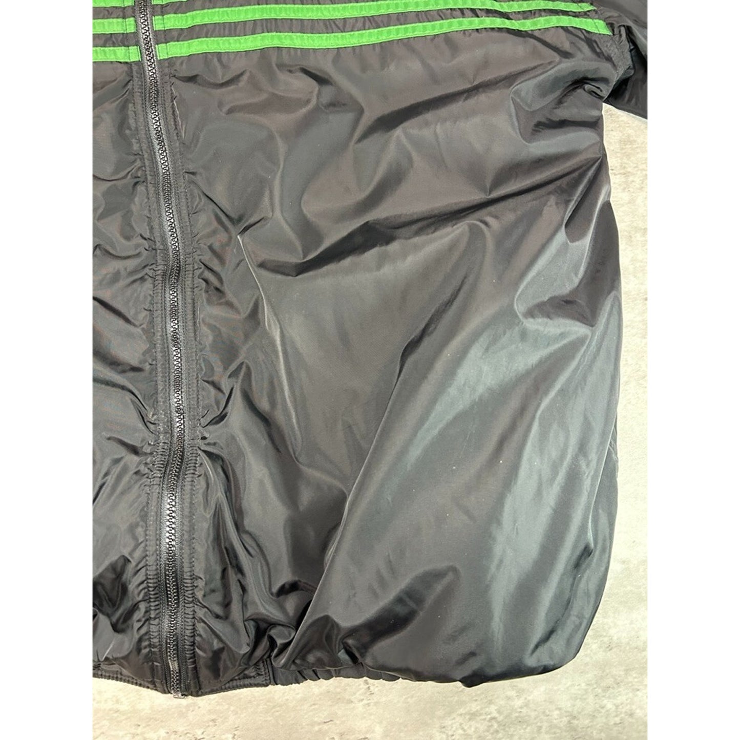 Vintage 90s Adidas Nylon Reversible Embroidered Logo Hooded Jacket Size XL