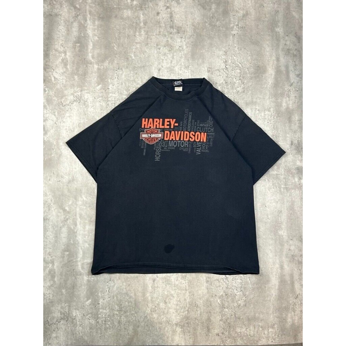 Vintage Harley Davidson Motorcycles Graphic Spell Out T-Shirt Size XXL Black