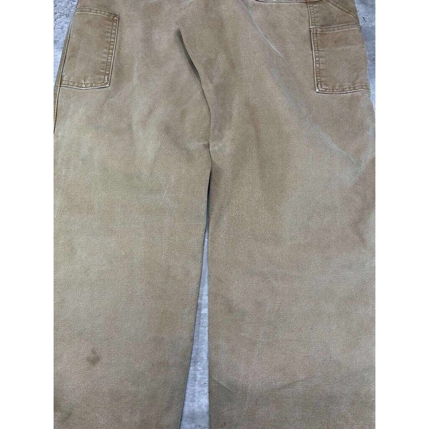 Vintage Carhartt Plaid Lined Dungaree Fit Canvas Workwear Carpenter Pants Size 33