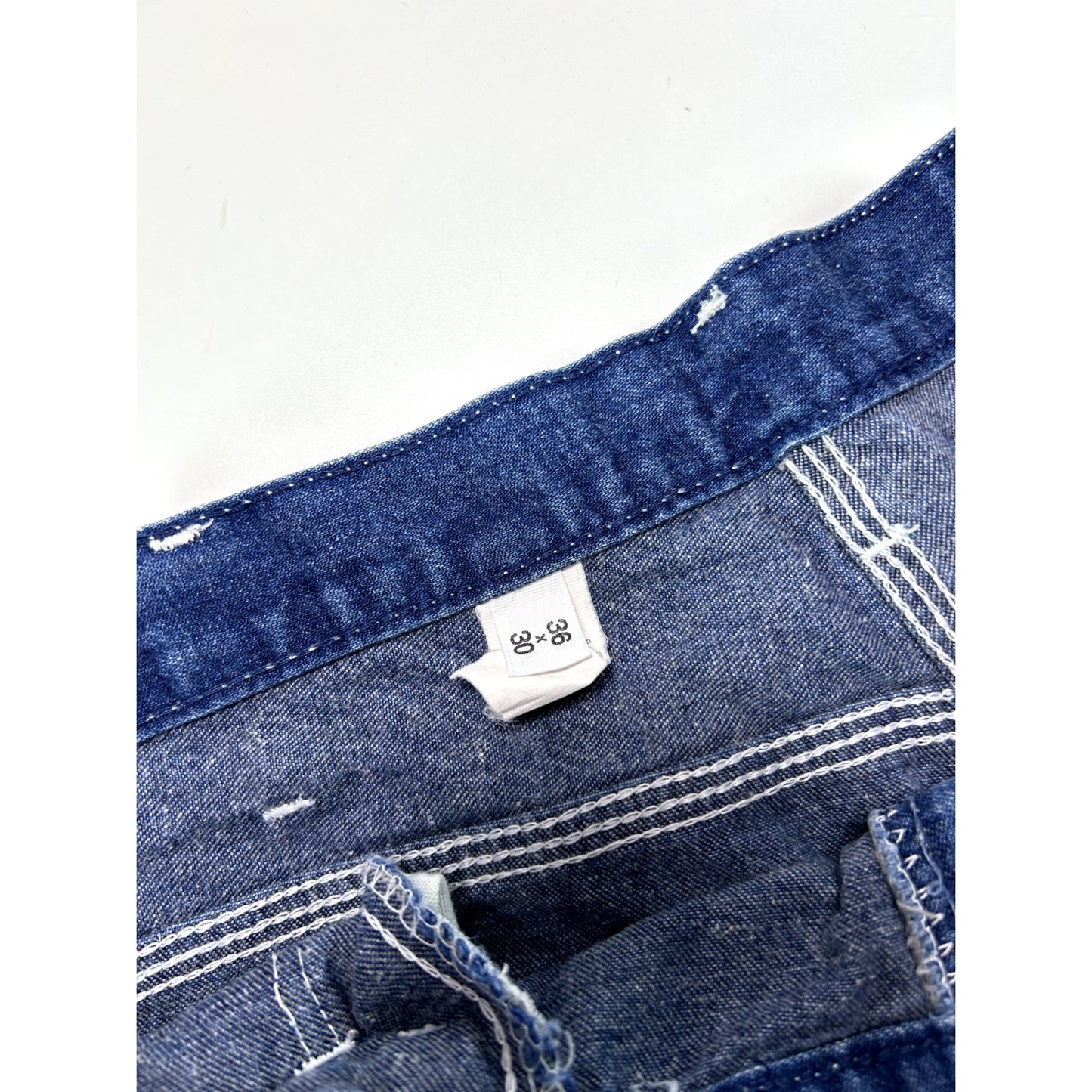 Vintage Dickies Dark Wash Denim Workwear Carpenter Pants Size 34 Blue