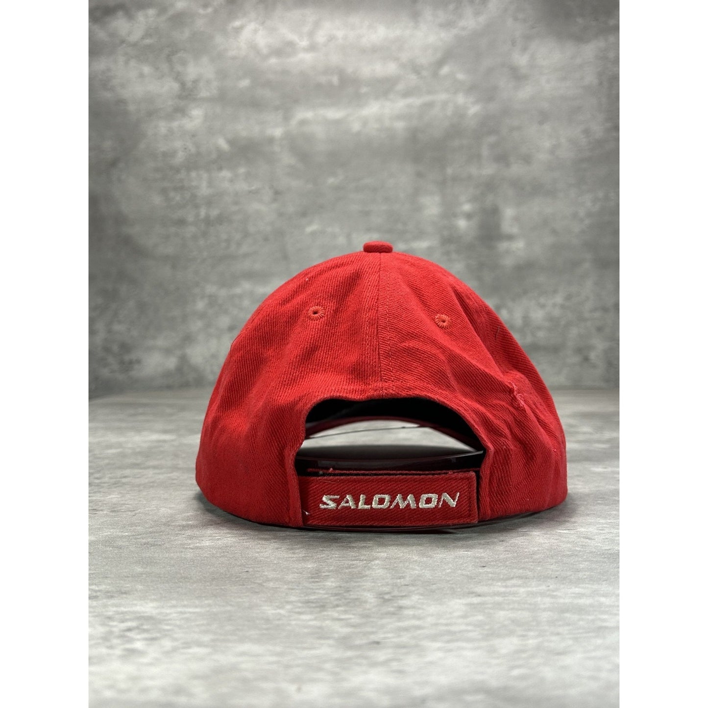 Vintage 2000s Salamon Embroidered Logo Outdoors Strapback Hat OSFA Red