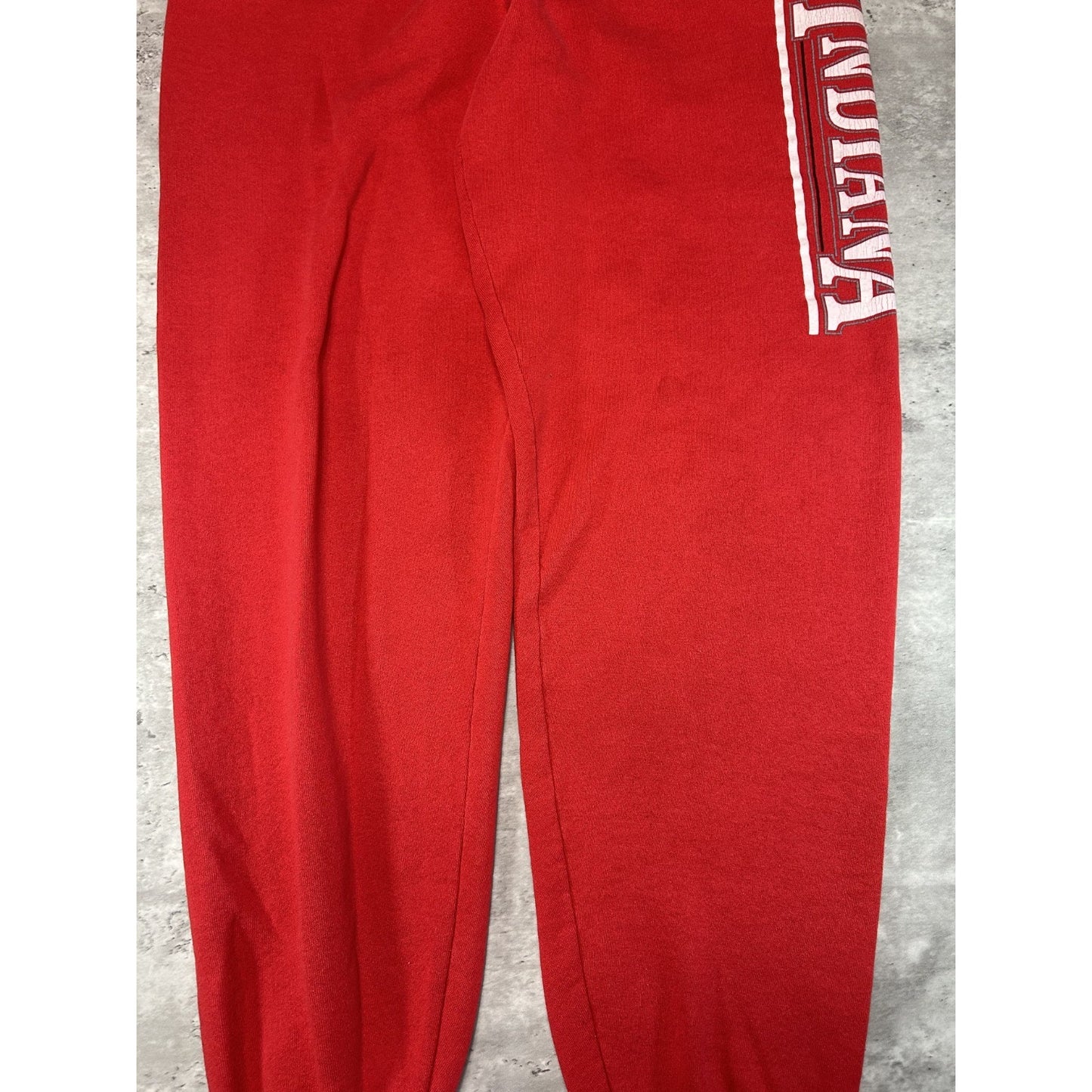 Vintage 90s Indiana Hoosiers NCAA Graphic Spellout Sweat Pants Size Large Red