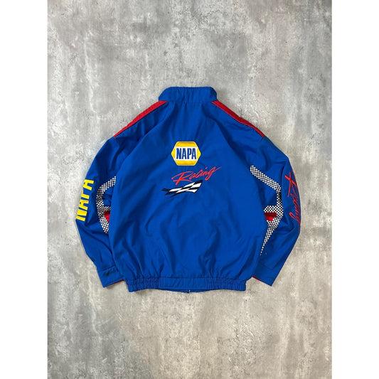 Vintage 90s Napa Racing Embroidered Full Zip Nylon Nascar Jacket Size Large