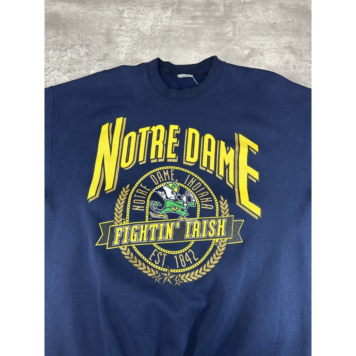 Vintage 90s Notre Dame Fighting Irish NCAA Collegiate Graphic Sweatshirt Large