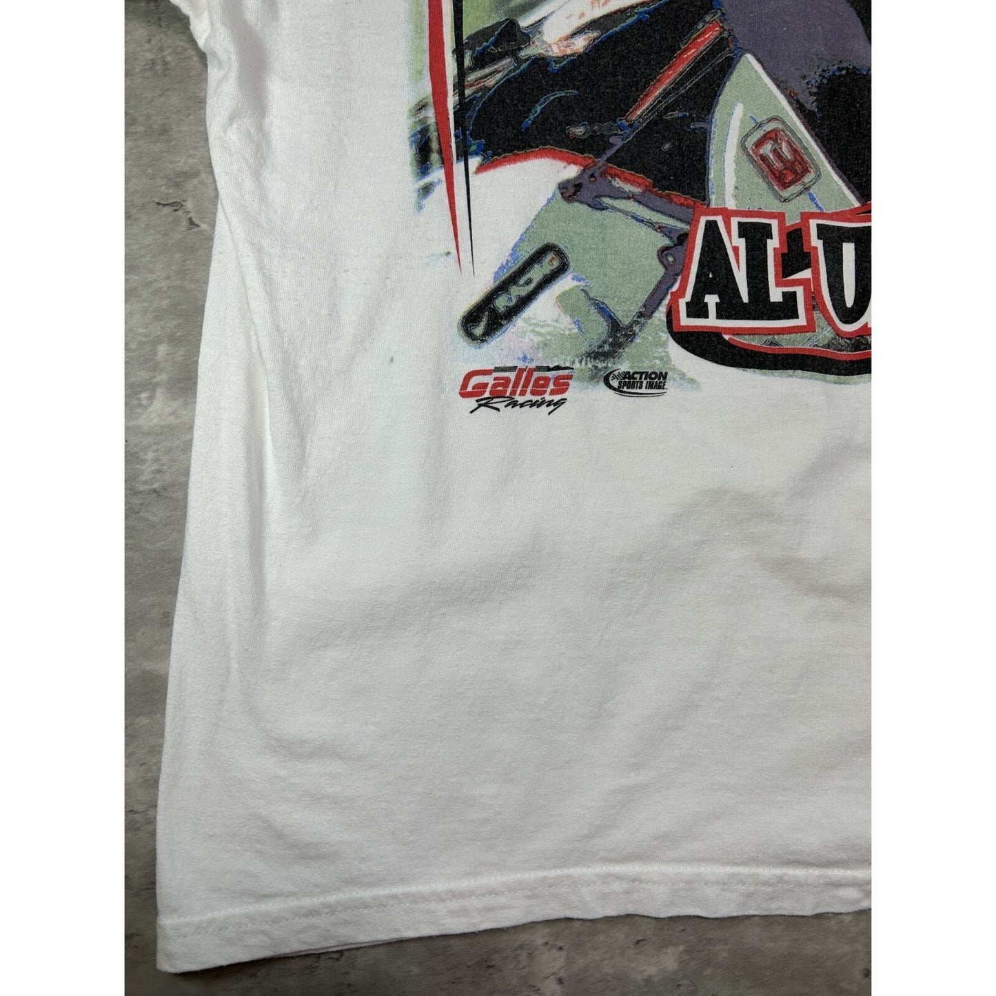 Vintage 90s Al Unser Jr #3 Indy Racing League Graphic T-Shirt Size Large