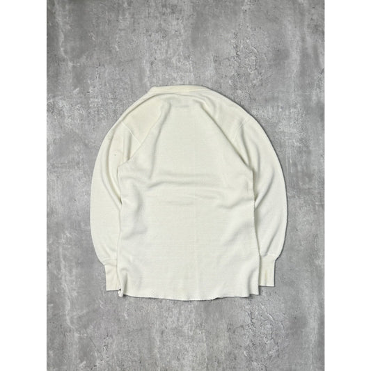 Vintage 1970s Heat Lok Thermal Print Long Sleeve T-Shirt Size Large Beige