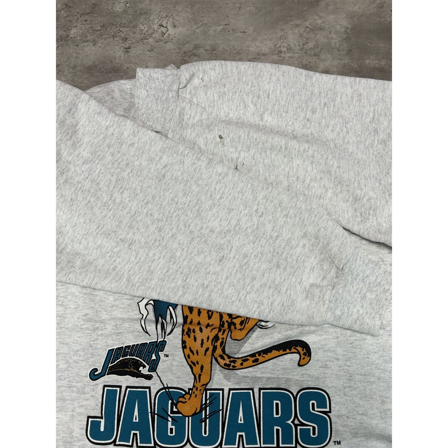 Vintage 1993 Jacksonville Jaguars NFL Banned Logo Chest Buster Sweatshirt Large
