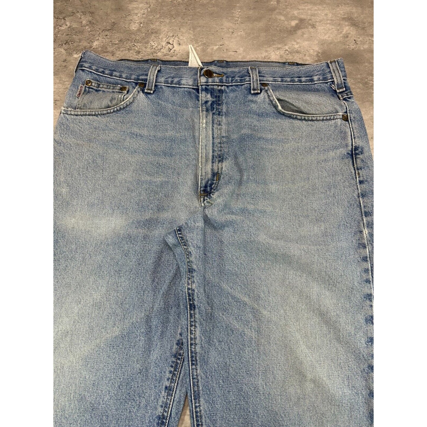 Vintage Carhartt Light Wash Denim Workwear Pants Size 38 Blue