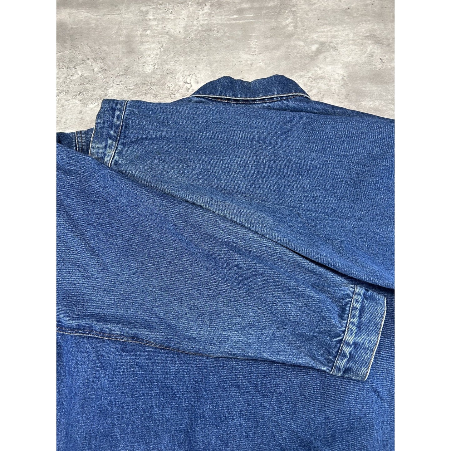 Vintage 90s Pulp Fiction Embroidered Movie Promo Denim Jacket Size XL Blue