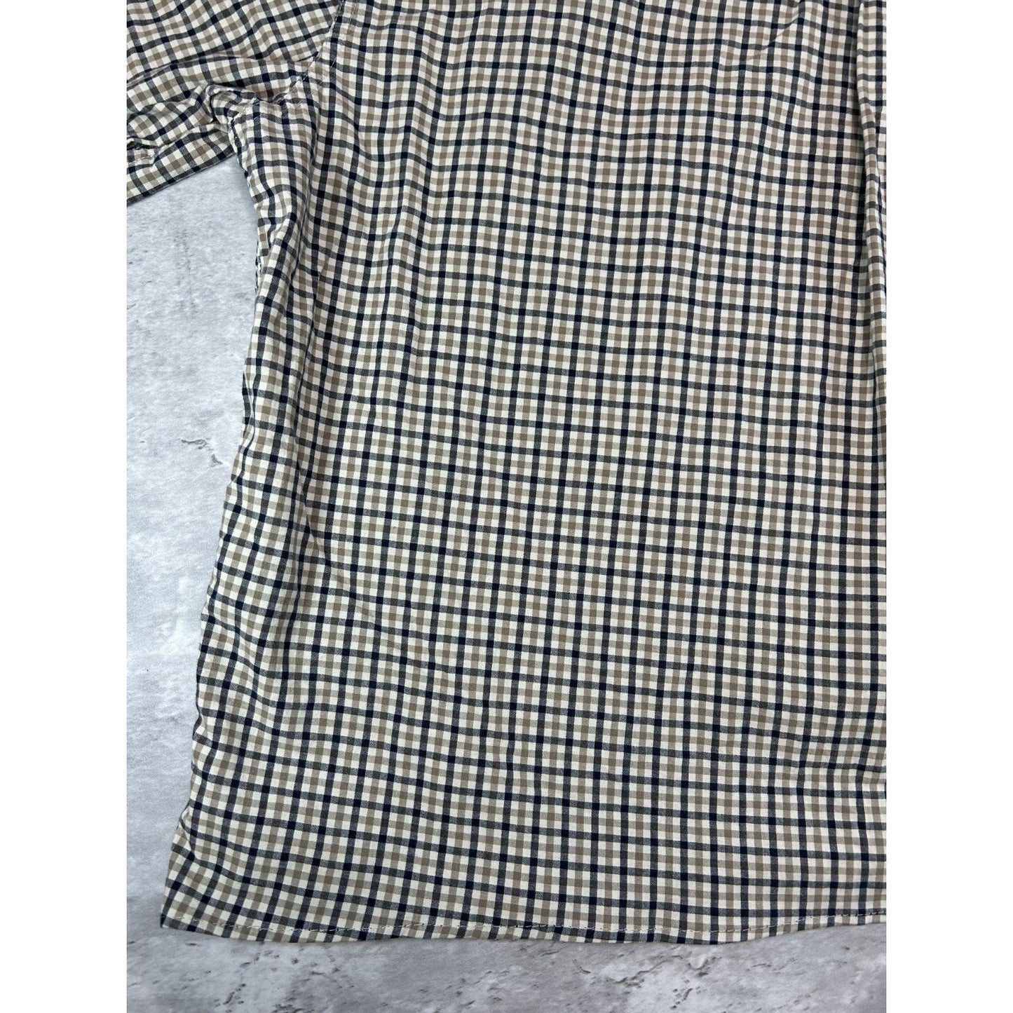 Vintage Chaps Ralph Lauren Plaid Print Reworked Cropped Button Up Shirt Sz XL