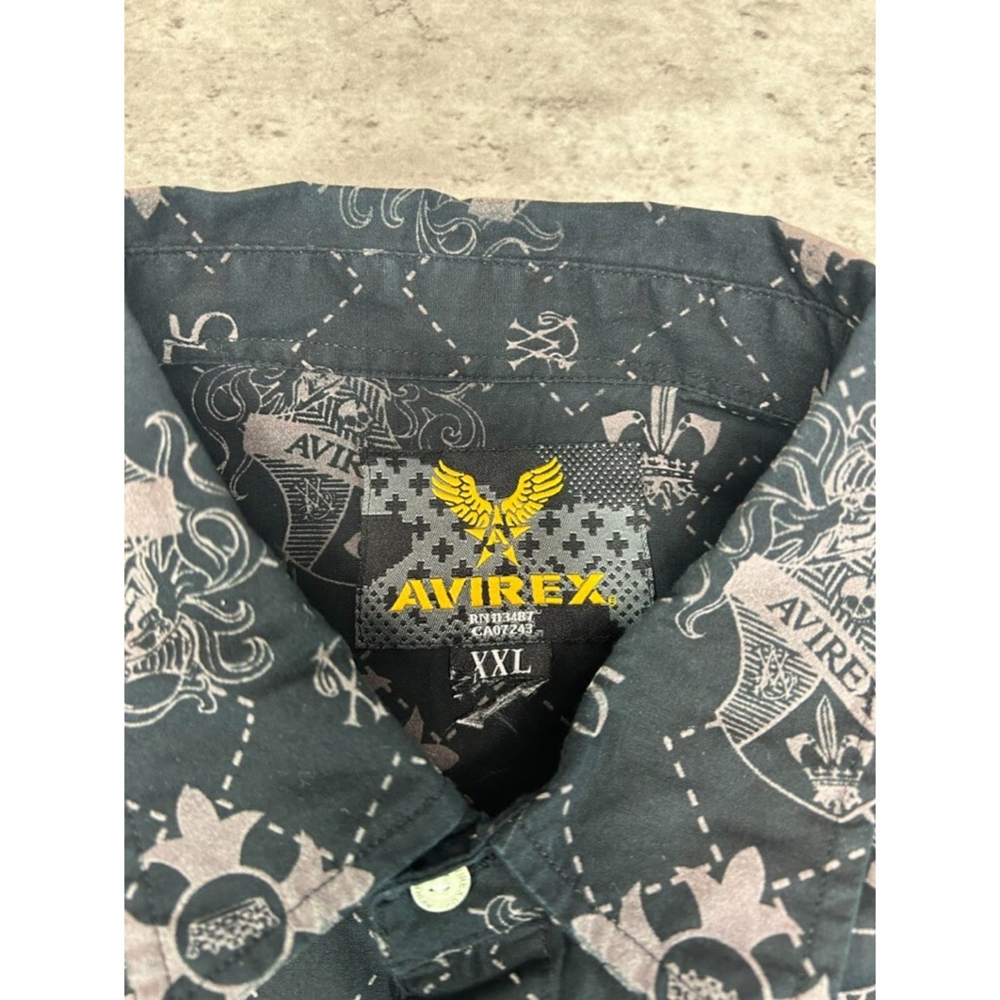 Vintage Y2K Avirex All Over Print Checkered Long Sleeve Button Up Shirt Size XXL