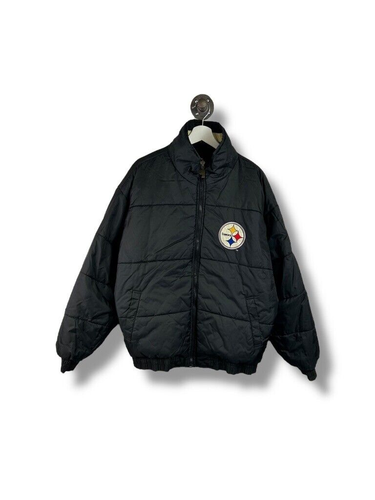 Vintage 90s Pittsburgh Steelers NFL Reversible Pro Player Jacket Size Large