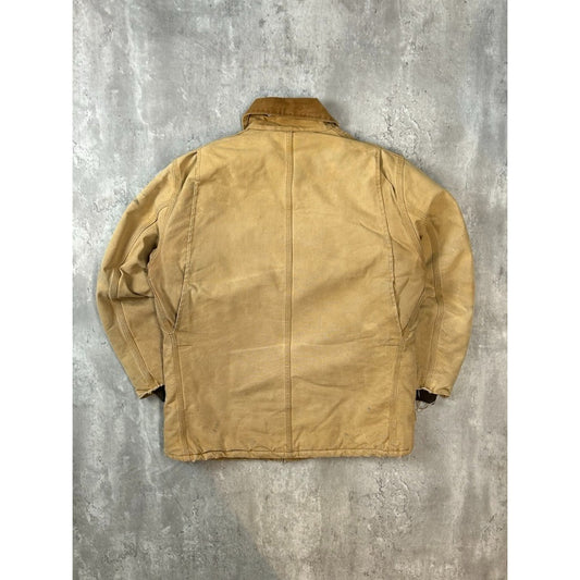 Vintage Carhartt Quilted Lined Canvas Workwear Arctic Jacket Size XL Beige