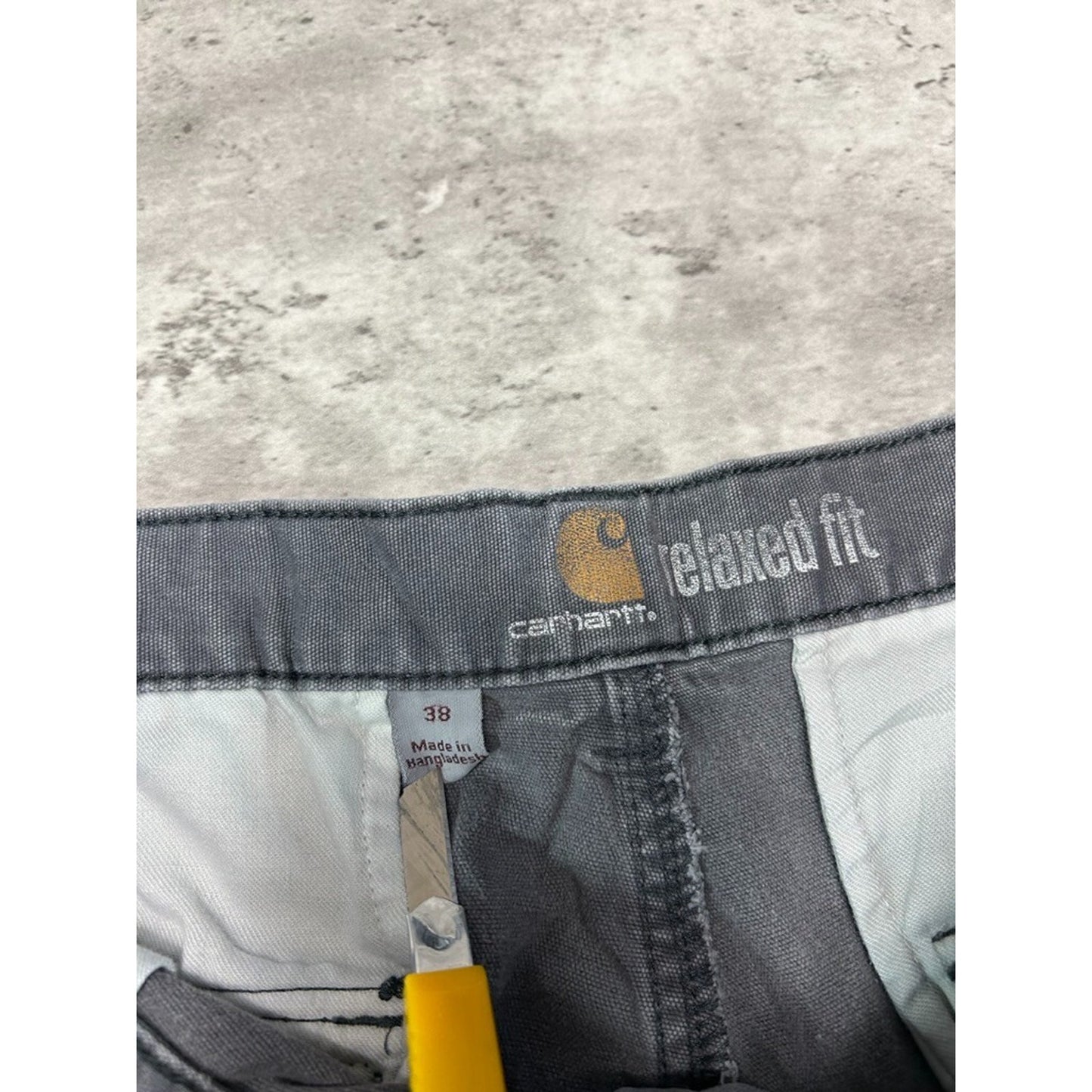Carhartt Relaxed Fit Canvas Ripstop Workwear Cargo Shorts Size 37 Gray