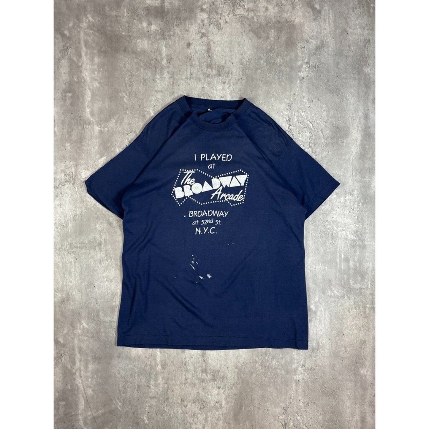 Vintage 80s I Played at Broadway Arcade Destination Graphic T-Shirt Size Large