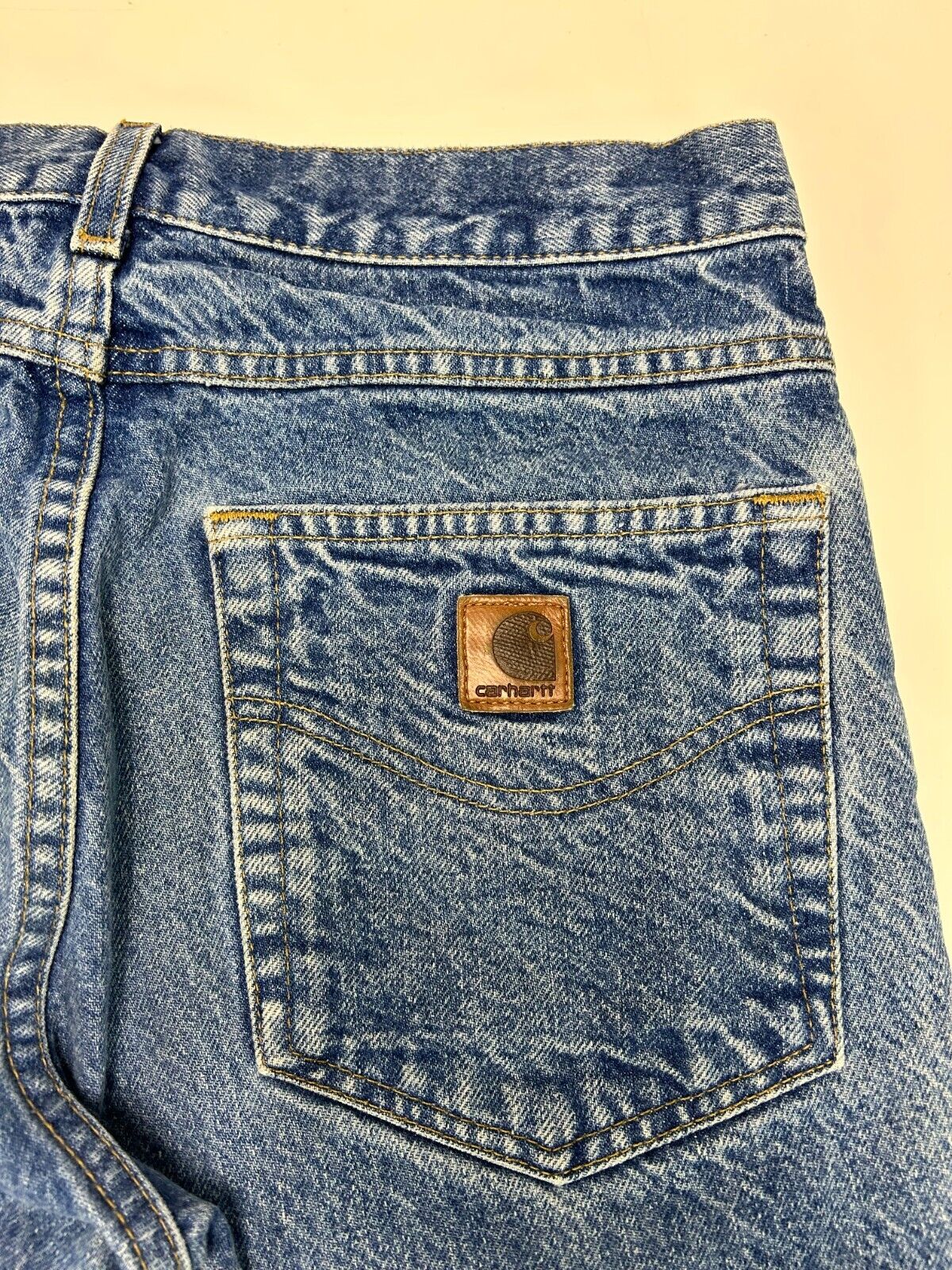Vintage Carhartt Medium Wash Denim Work Wear Pants Size 30W Blue