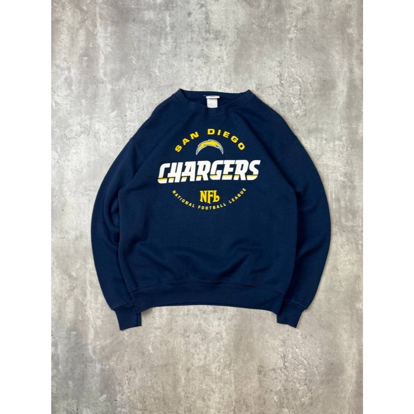 San Diego Chargers NFL Graphic Spellout Football Sweatshirt Size Large