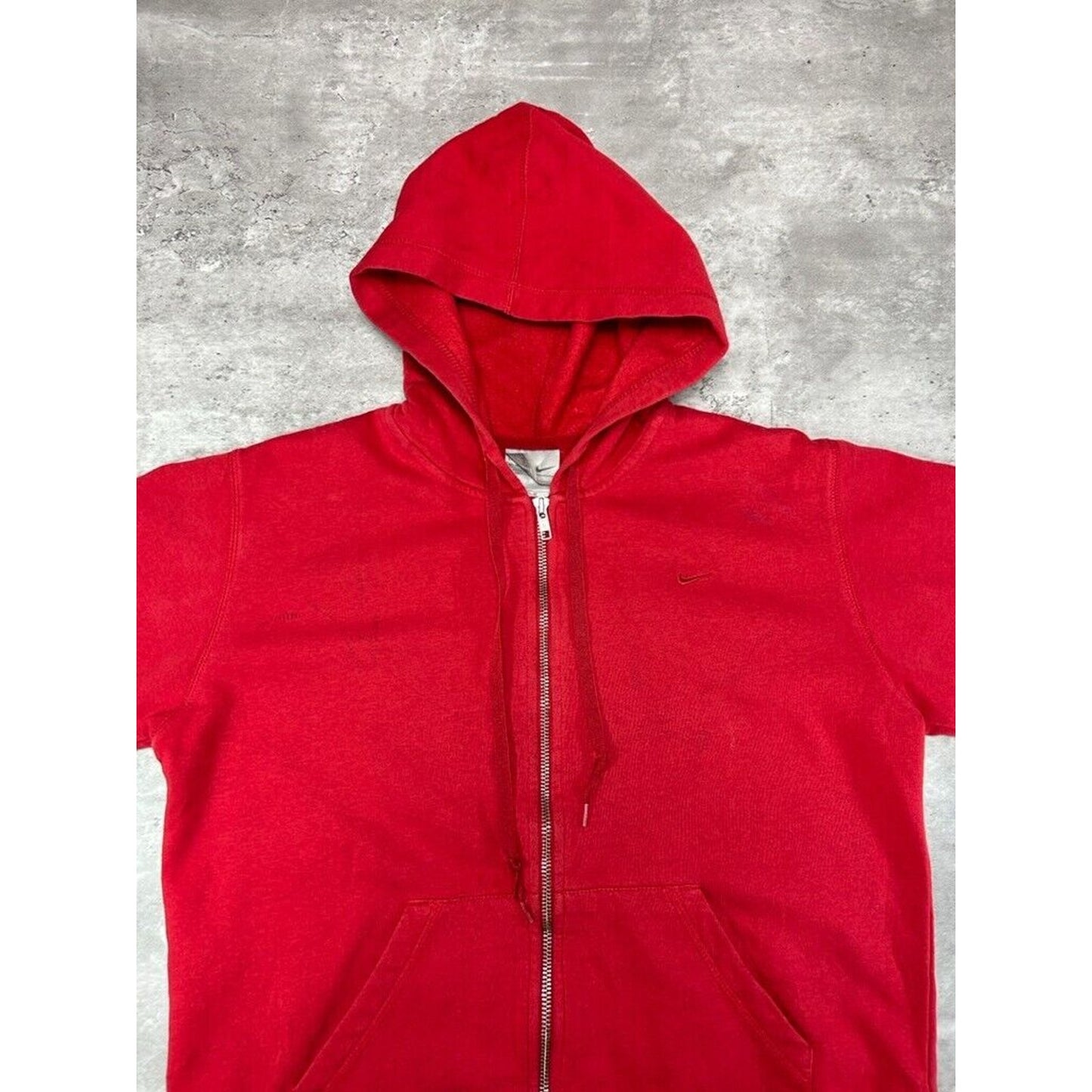 Vintage Y2K Womens Nike Tonal Embroidered Swoosh Full Zip Hooded Sweatshirt Size Medium