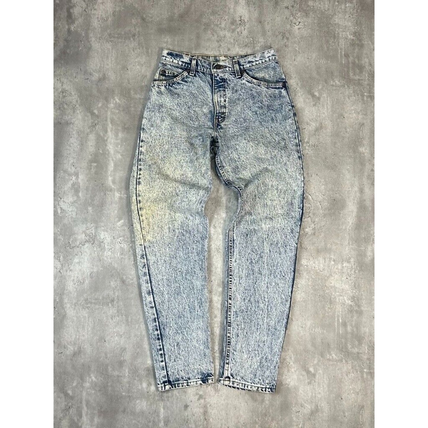 Vintage 80s/90s Levis Orange Tab Acid Wash Slim Fit Denim Pants Size 30W Blue