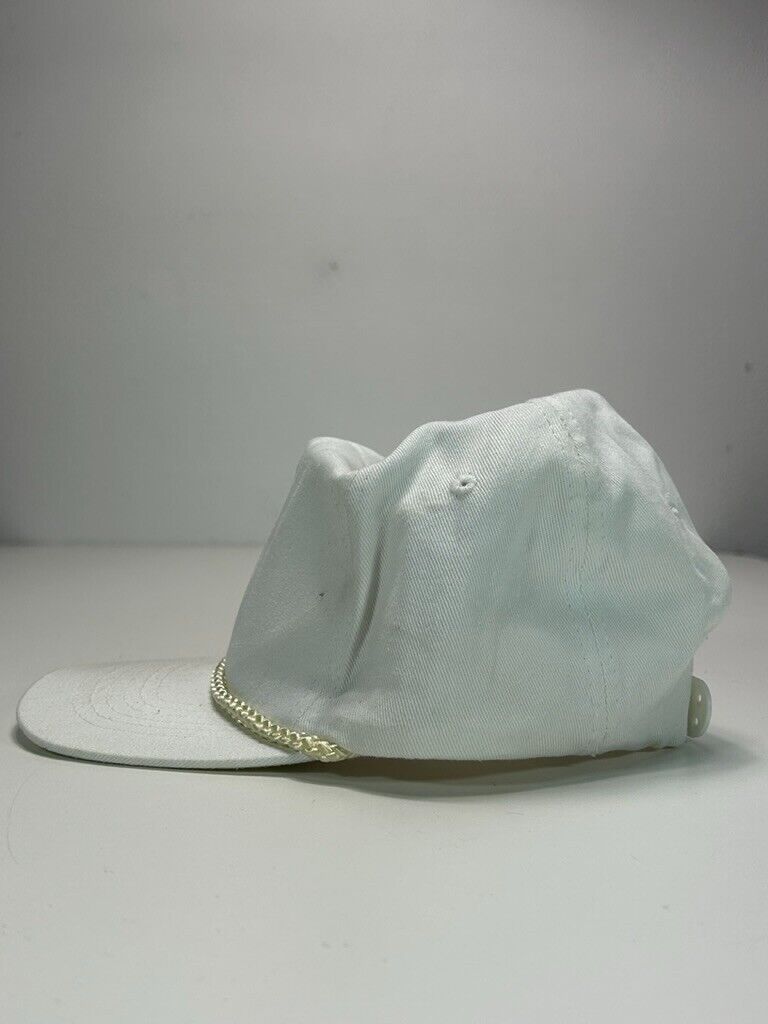 Vintage 80s/90s White Blank Boaters Snapback Hat OSFA