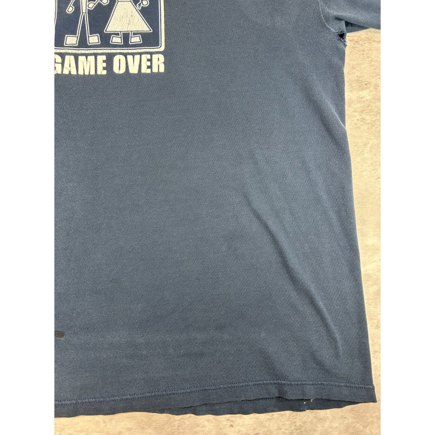 Vintage 90s Game Over Marriage Comedy Cartoon Graphic T-Shirt Size Large