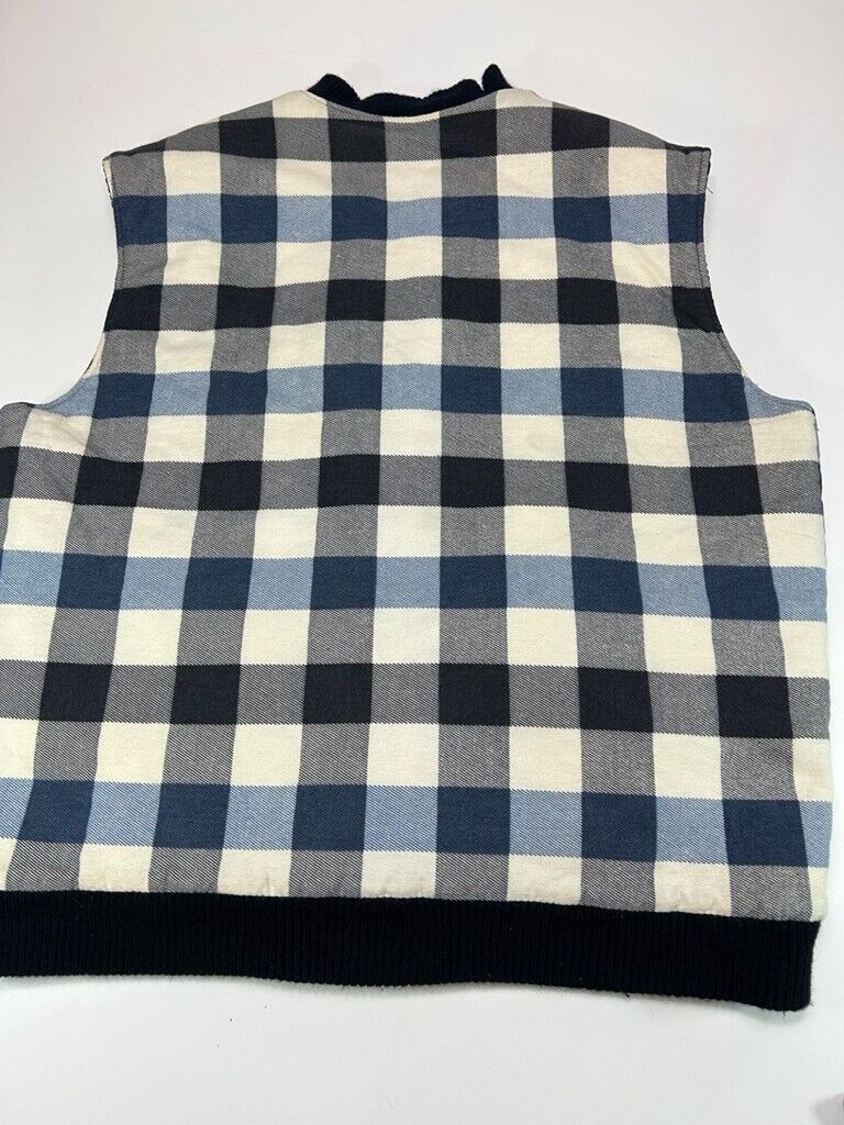 Vintage 90s Dickies Quilted Lined Plaid Workwear Vest Jacket Size Large