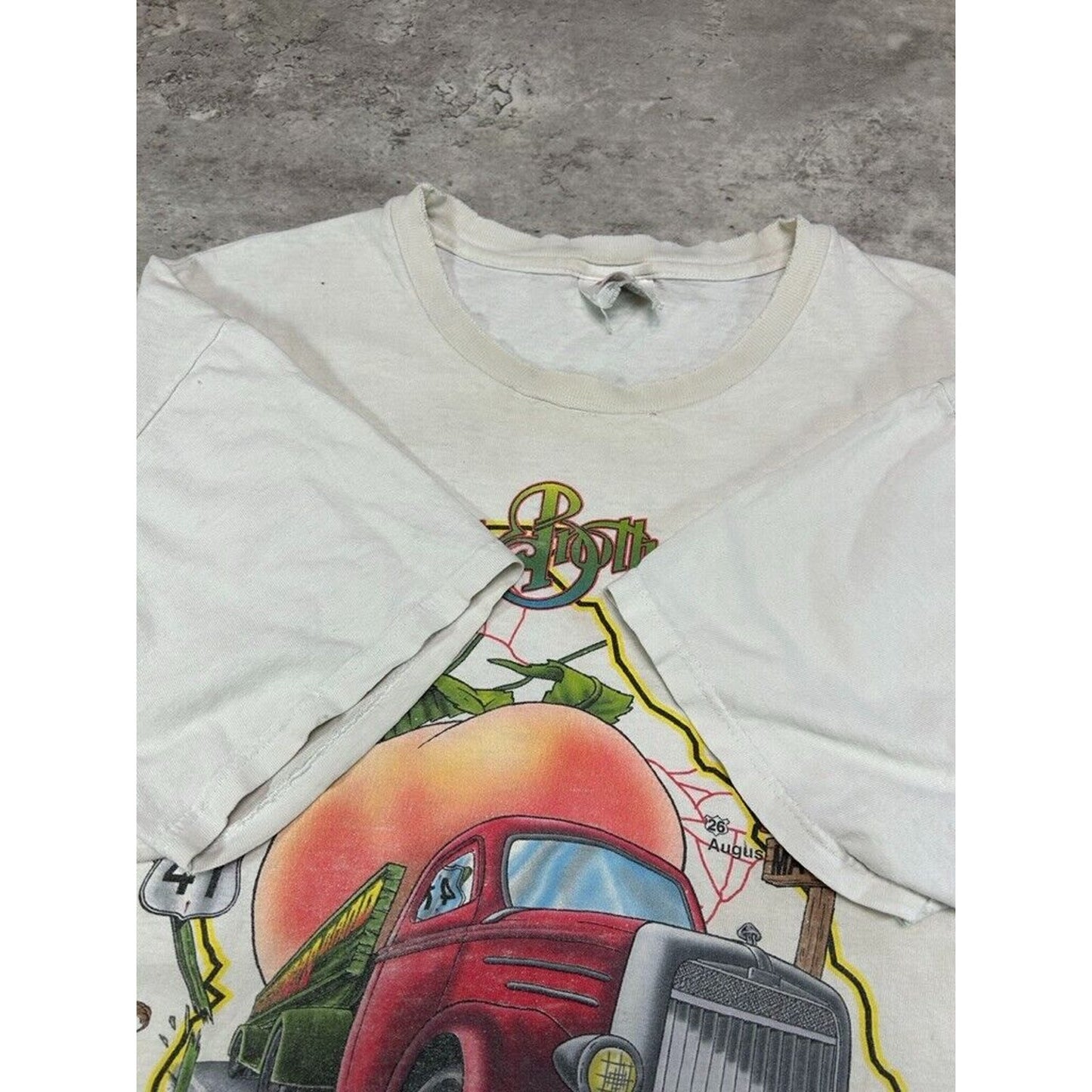 Vintage 1997 Allman Brothers Band Georgia Peach Rock Music T-Shirt Size XL