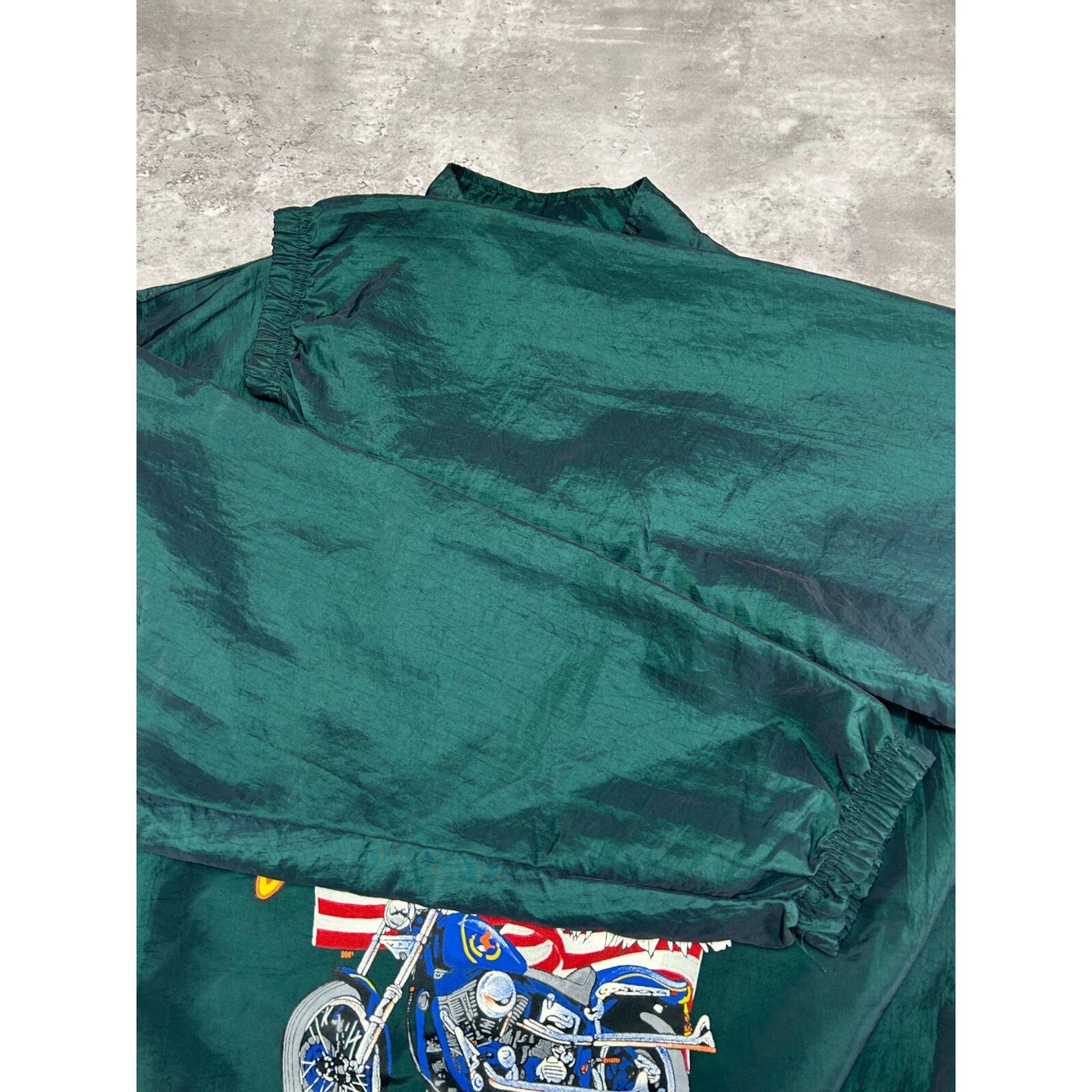 Vintage 90s Surf Style American Sensation Bald Eagle Biker Jacket Size XL