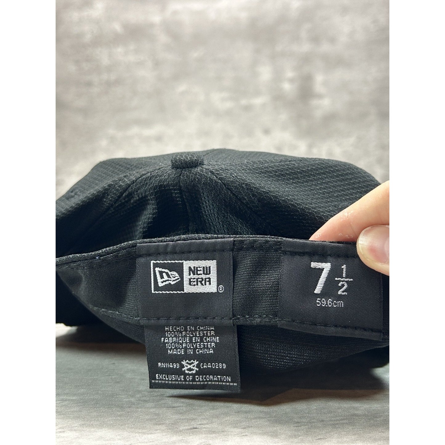 MiLB Embroidered Logo Baseball Fitted Hat 7 1/2 Black