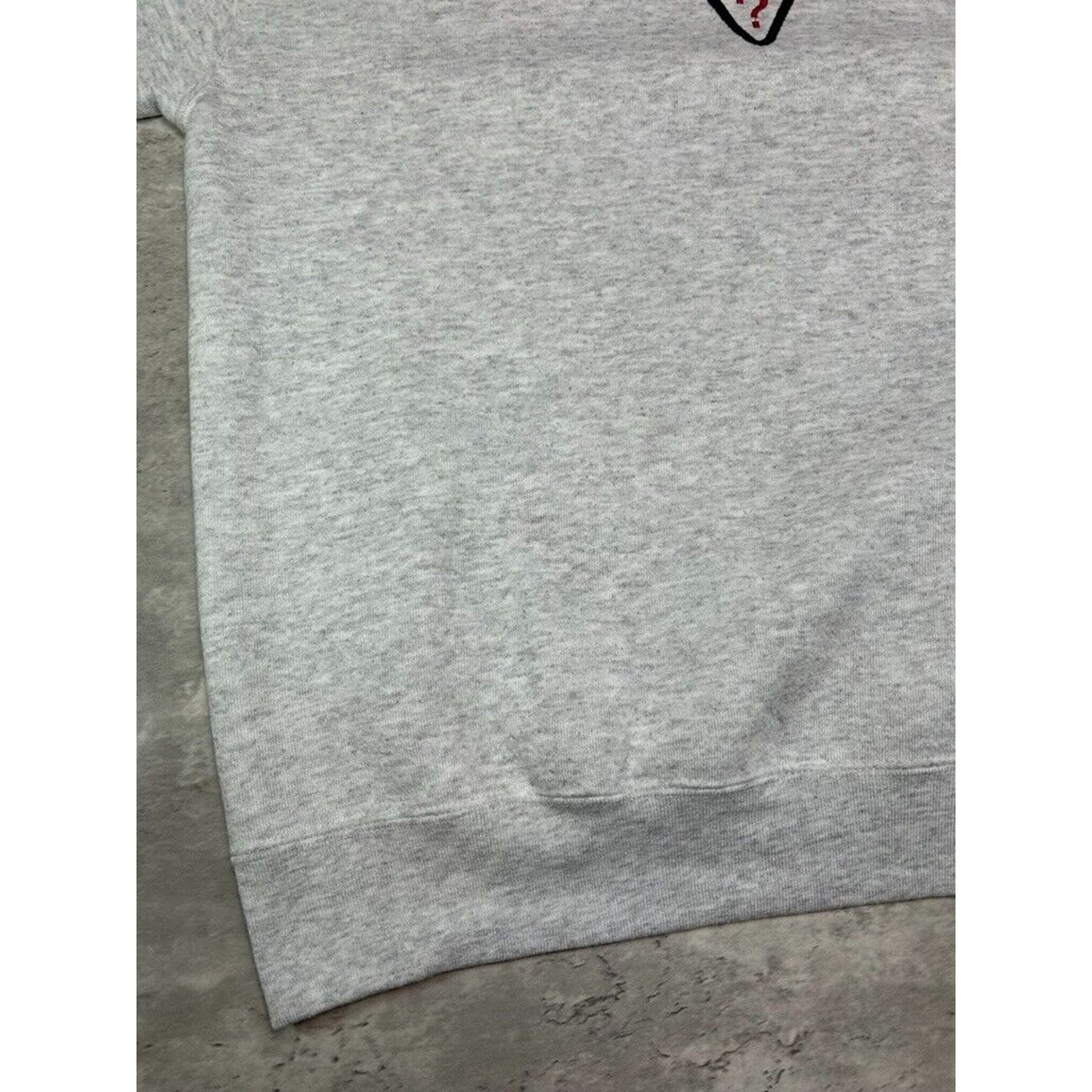 Vintage 90s Guess Embroidered Spell Out Pullover Sweatshirt Size Large Gray