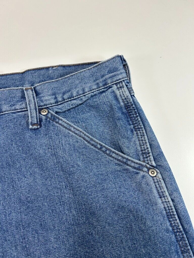 Vintage Wrangler Jeans Medium Wash Denim Workwear Carpenter Pants Size 35