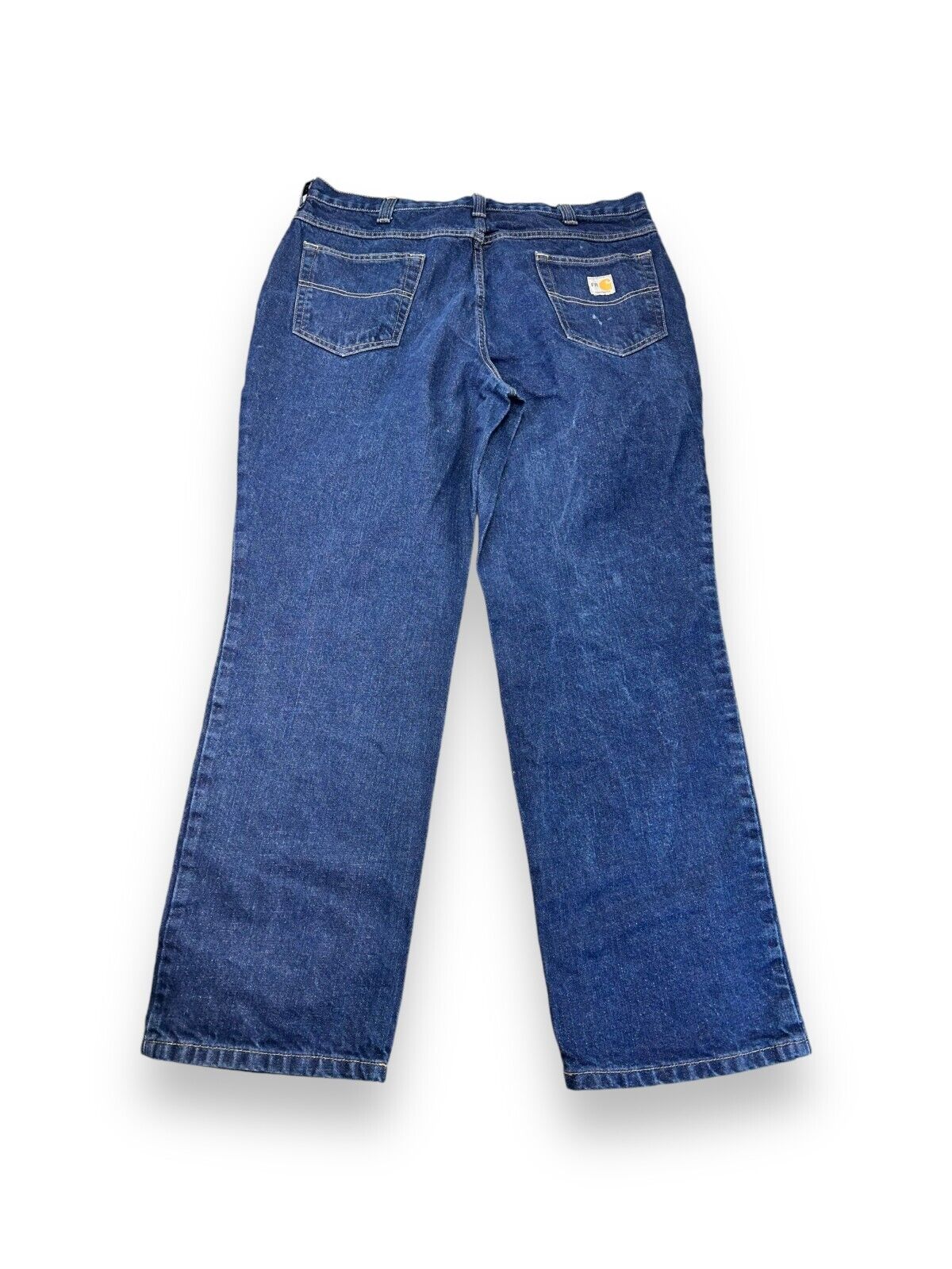 Vintage Carhartt FR CAT2 Dark Wash Denim Workwear Pants Size 37W Blue