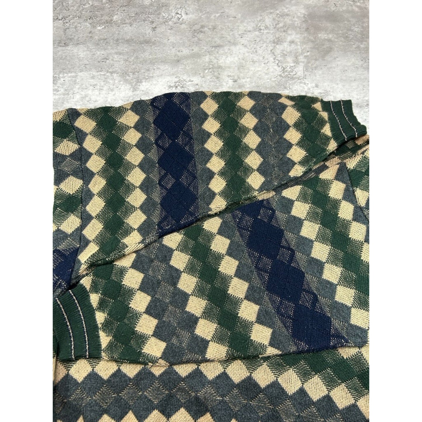Vintage 90s Willow Bay Diamond Print Pullover Knit Sweater Size XXXL