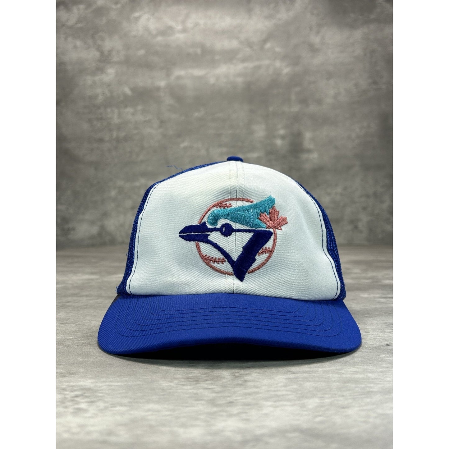Vintage 80s/90s Toronto Blue Jays MLB Embroidered Logo Trucker Snapback Hat OSFA