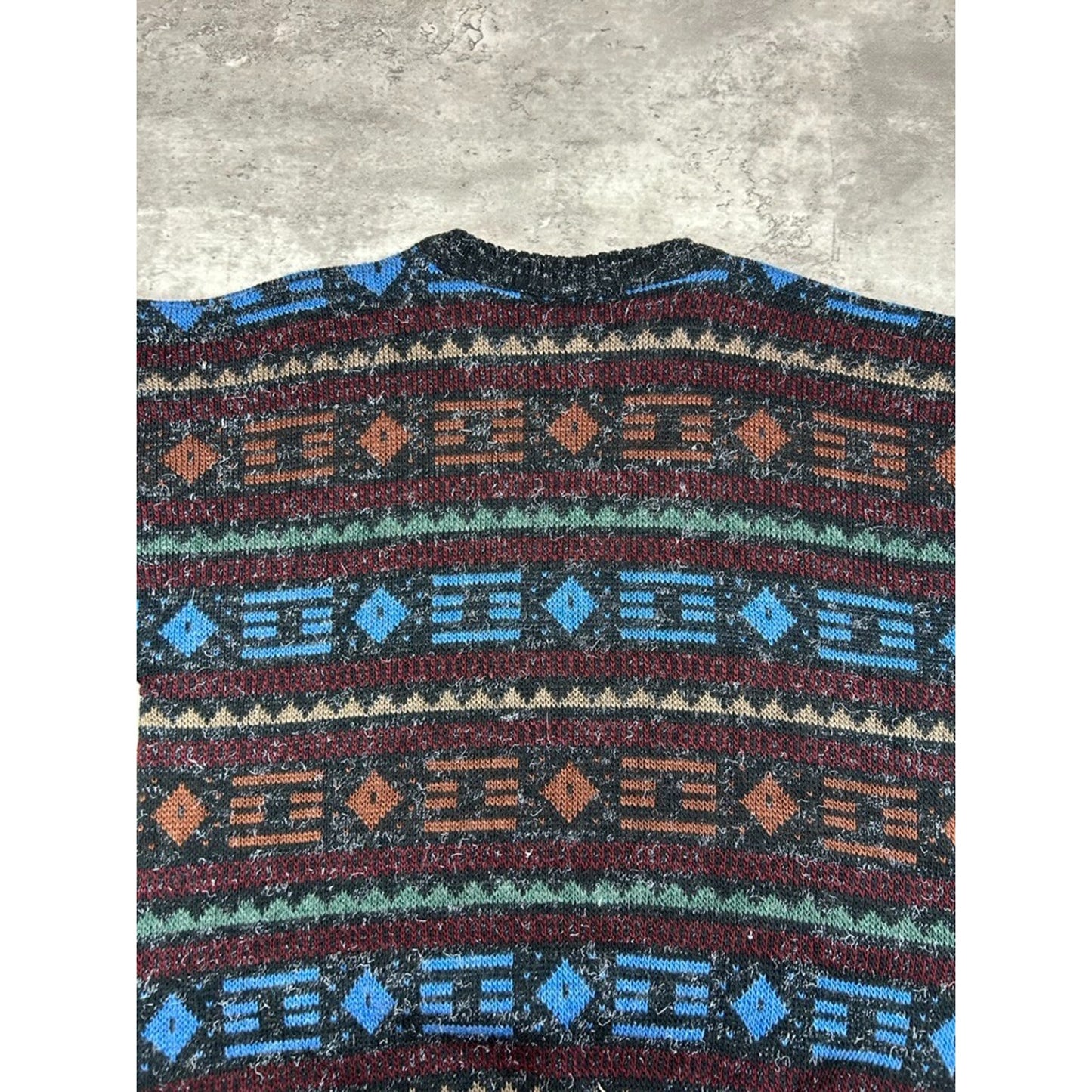 Vintage 80s/90s Kennington Abstract Striped Pullover Knit Sweater Size Large