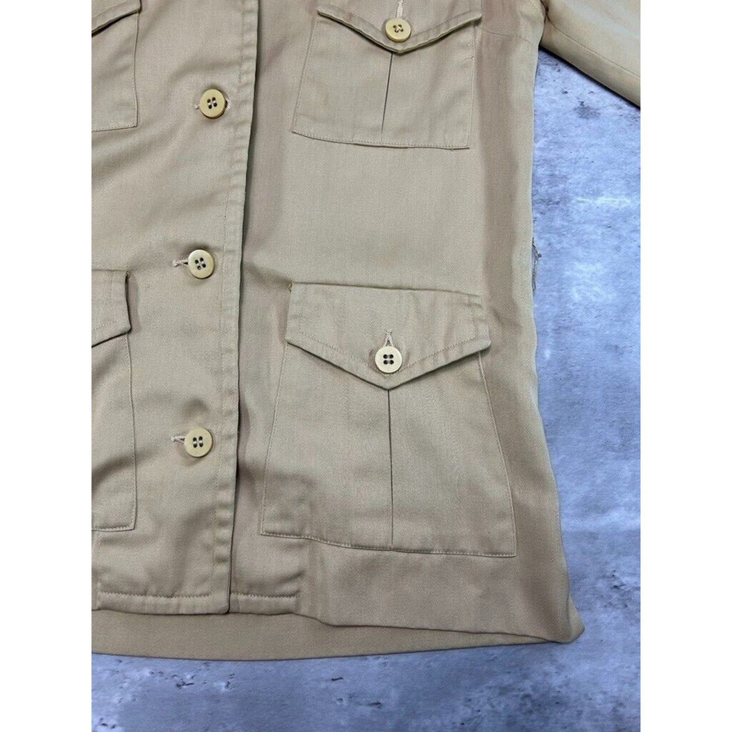 Vintage 1950s/1960s Four Pocket Button Up Shirt Jacket Size Small Yellow