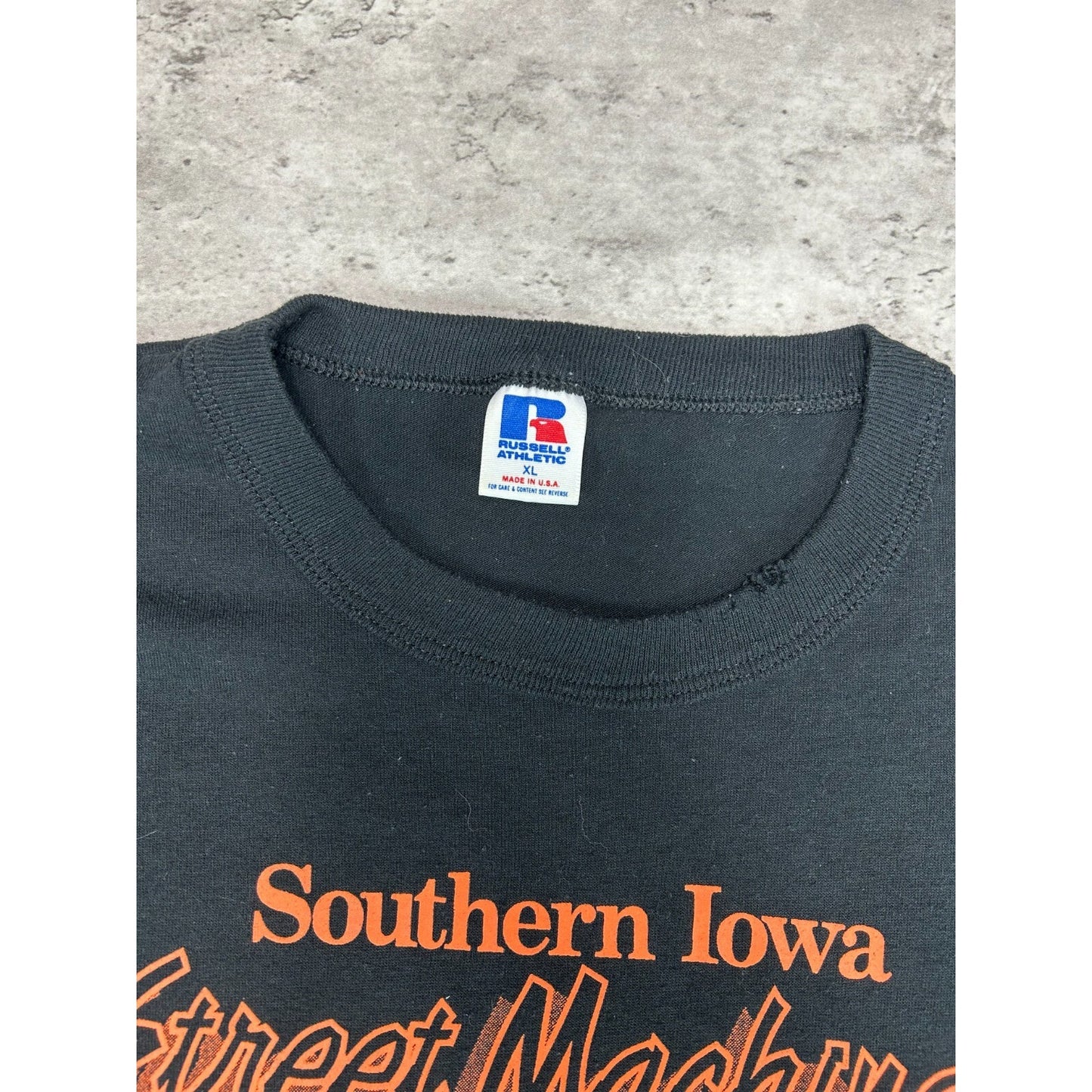 Vintage Southern Iowa Car Graphic Destination T-Shirt Size XL Black